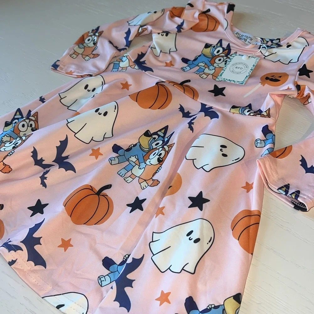 Rylee Faith Designs Bluey Halloween Dress 3 4 5 6 - Picture 5 of 5